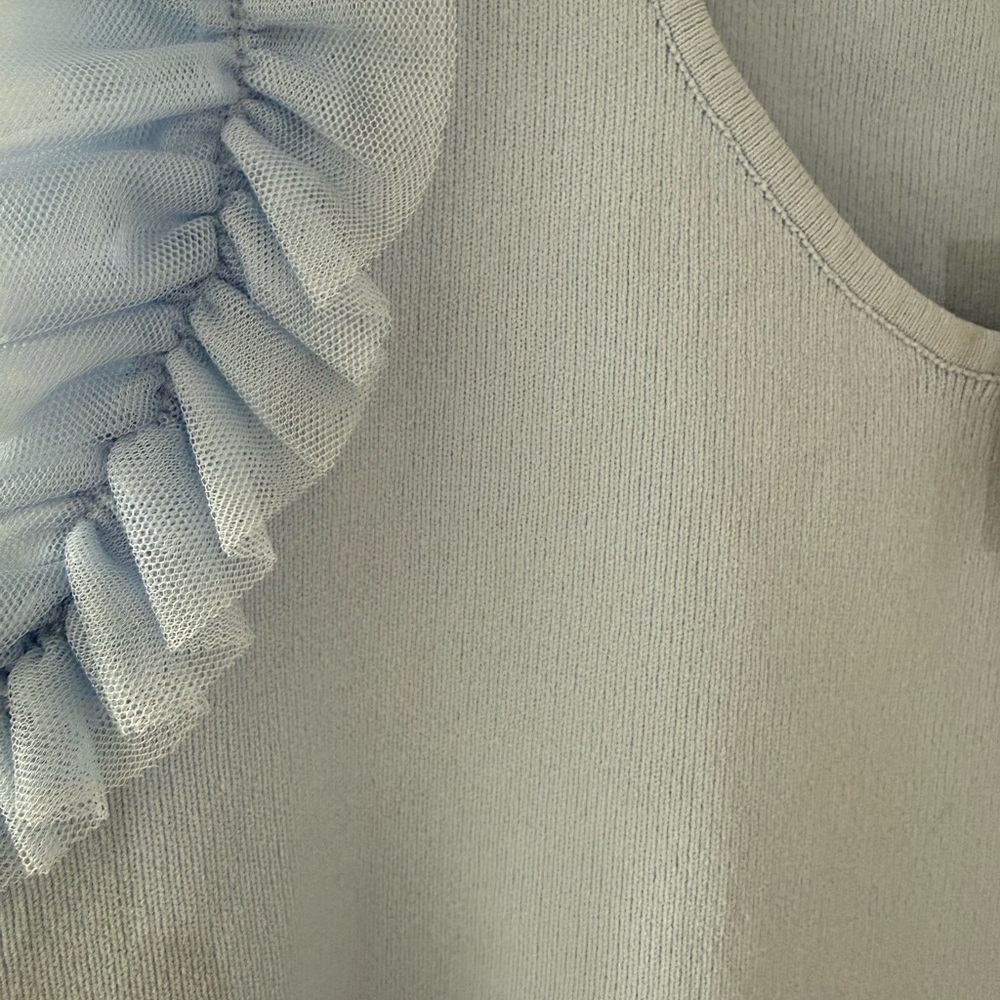 Bailey 44 Luxury Sleeveless Jenna Ruffle Sleeved Baby Blue Top Size XL (NEW) - Picture 7 of 7